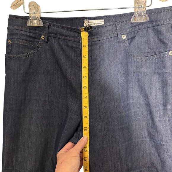 St. John Sport WomenS Dark Wash Denim Jeans Size 10 Classic Straight Fit - Picture 7 of 14